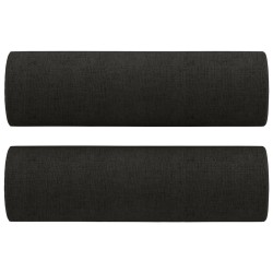 Canapé 2 places avec oreillers décoratifs noir 140 cm tissu 