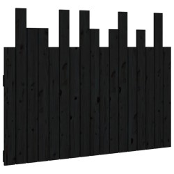 Tête de lit murale Noir 108x3x80 cm Bois massif de pin 