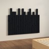 Tête de lit murale Noir 108x3x80 cm Bois massif de pin 