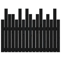 Tête de lit murale Noir 108x3x80 cm Bois massif de pin 