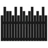 Tête de lit murale Noir 108x3x80 cm Bois massif de pin 