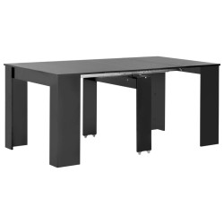 Table à manger extensible Noir brillant 175x90x75 cm 