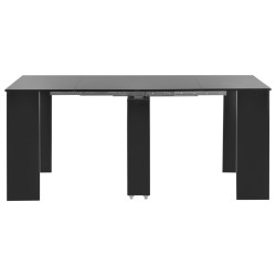 Table à manger extensible Noir brillant 175x90x75 cm 