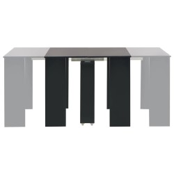Table à manger extensible Noir brillant 175x90x75 cm 