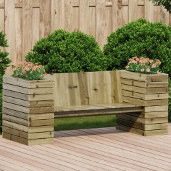 Banc avec jardinières 167,5x60x65 cm bois de pin imprégné 