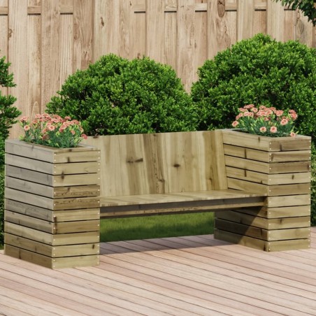 Banc avec jardinières 167,5x60x65 cm bois de pin imprégné 
