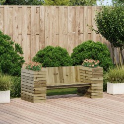 Banc avec jardinières 167,5x60x65 cm bois de pin imprégné 