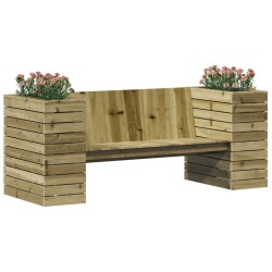 Banc avec jardinières 167,5x60x65 cm bois de pin imprégné 