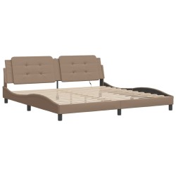 Cadre de lit avec lumières LED cappuccino 200x200 cm similicuir 