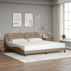 Cadre de lit avec lumières LED cappuccino 200x200 cm similicuir 