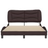 Cadre de lit avec LED sans matelas marron foncé 140x200cm tissu 