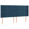 Tête de lit à LED Bleu foncé 203x16x118/128 cm Velours 