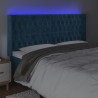 Tête de lit à LED Bleu foncé 203x16x118/128 cm Velours 