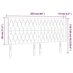 Tête de lit à LED Bleu foncé 203x16x118/128 cm Velours 