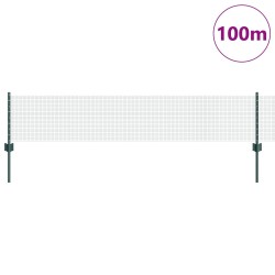 Clôture en Fil Soudé avec 44 Poteaux U Vert 0,4x100 m Acier 