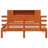 Lit bibliothèque sans matelas cire marron 120x200 cm pin massif 