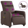 Fauteuil de massage inclinable électrique marron similicuir 