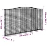 Panier de gabions arqué 400x30x200/220 cm Fer galvanisé 