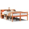 Lit bibliothèque sans matelas cire marron 120x200cm bois massif 
