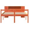 Lit bibliothèque sans matelas cire marron 120x200cm bois massif 