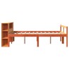 Lit bibliothèque sans matelas cire marron 120x200cm bois massif 