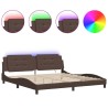 Cadre de lit avec LED sans matelas marron 200x200 cm 