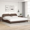 Cadre de lit avec LED sans matelas marron 200x200 cm 