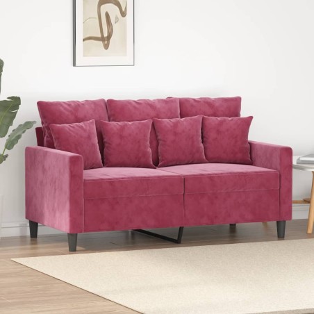 Canapé à 2 places Rouge bordeaux 120 cm Velours 