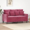 Canapé à 2 places Rouge bordeaux 120 cm Velours 