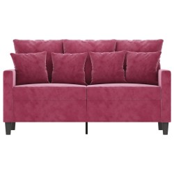 Canapé à 2 places Rouge bordeaux 120 cm Velours 
