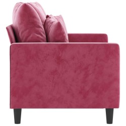 Canapé à 2 places Rouge bordeaux 120 cm Velours 