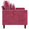 Canapé à 2 places Rouge bordeaux 120 cm Velours 