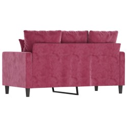Canapé à 2 places Rouge bordeaux 120 cm Velours 