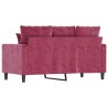Canapé à 2 places Rouge bordeaux 120 cm Velours 