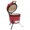 Barbecue à fumoir Kamado 2-en-1 Céramique 56 cm Rouge 