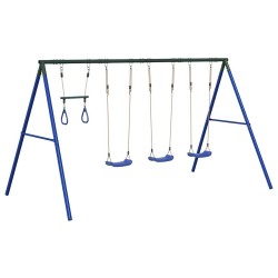 Ensemble de balançoire d'extérieur avec balançoires et trapèze 