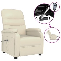 Fauteuil inclinable électrique Crème Similicuir 