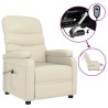 Fauteuil inclinable électrique Crème Similicuir 