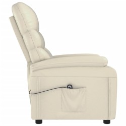 Fauteuil inclinable électrique Crème Similicuir 