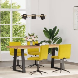 Chaises à manger lot de 4 jaune velours 