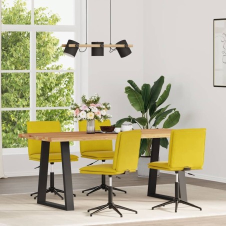 Chaises à manger lot de 4 jaune velours 