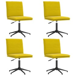 Chaises à manger lot de 4 jaune velours 