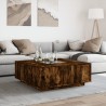 Table basse avec LED infini chêne fumé 100x100x40 cm 