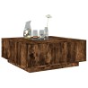 Table basse avec LED infini chêne fumé 100x100x40 cm 