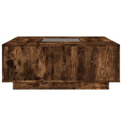 Table basse avec LED infini chêne fumé 100x100x40 cm 