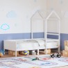 Lit de jour avec toit sans matelas blanc 90x190 cm bois massif 