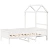 Lit de jour avec toit sans matelas blanc 90x190 cm bois massif 