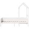 Lit de jour avec toit sans matelas blanc 90x190 cm bois massif 