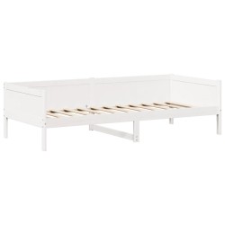 Lit de jour avec toit sans matelas blanc 90x190 cm bois massif 