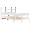 Lit bibliothèque sans matelas blanc 120x200 cm bois pin massif 